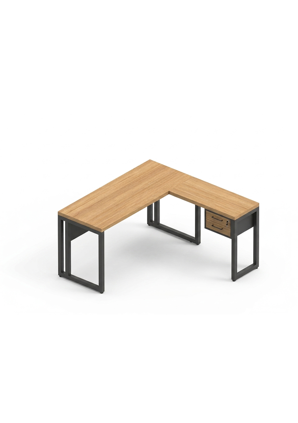 03 mesa em l tubular com gavetas