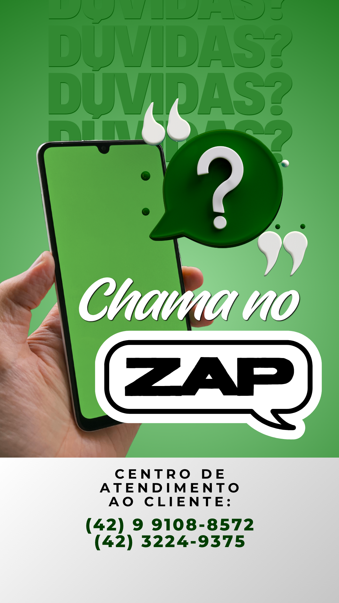 story duvidas chama no zap institucional verde 1